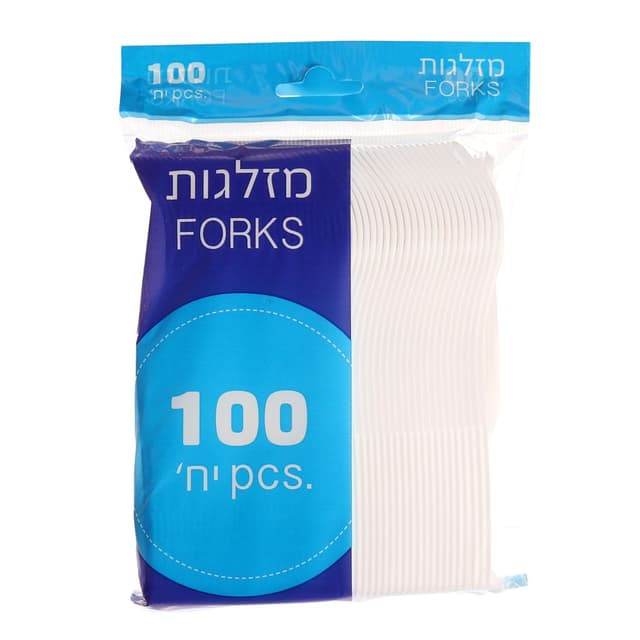 מזלג 100 יח לבן