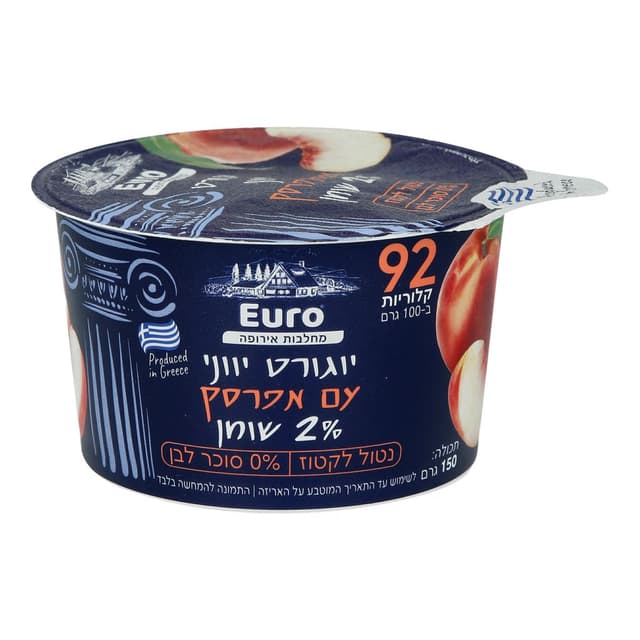 יוגורט עם אפרסק 0% שומן 150 גרם