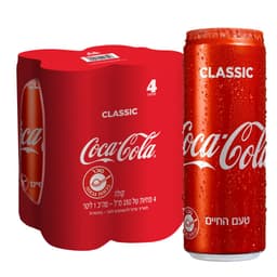מארז רביעיית פחיות קוקה קולה  250מ"ל