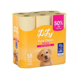 לילי - נייר טואלט פיור קלין מגהפסטל 18 גלילים