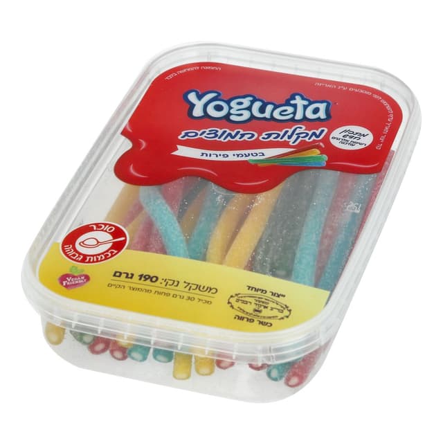 יוגטה - מקלות ממולאות מסוכרות בטעם פירות 220 גרם