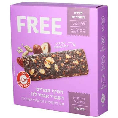 פרי מארז חטיף תמרים ואגוזי לוז 5*25 גרם