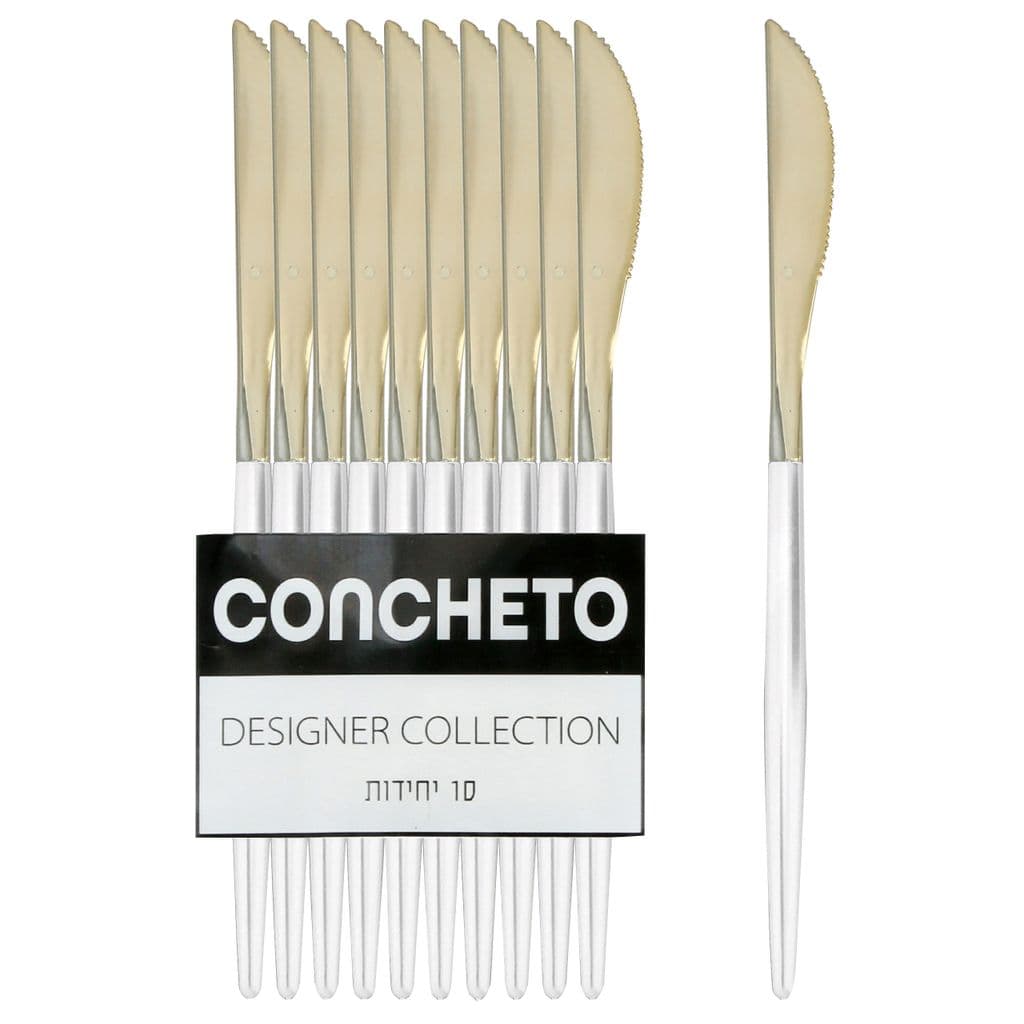 סכין(10יח') לבן כסף