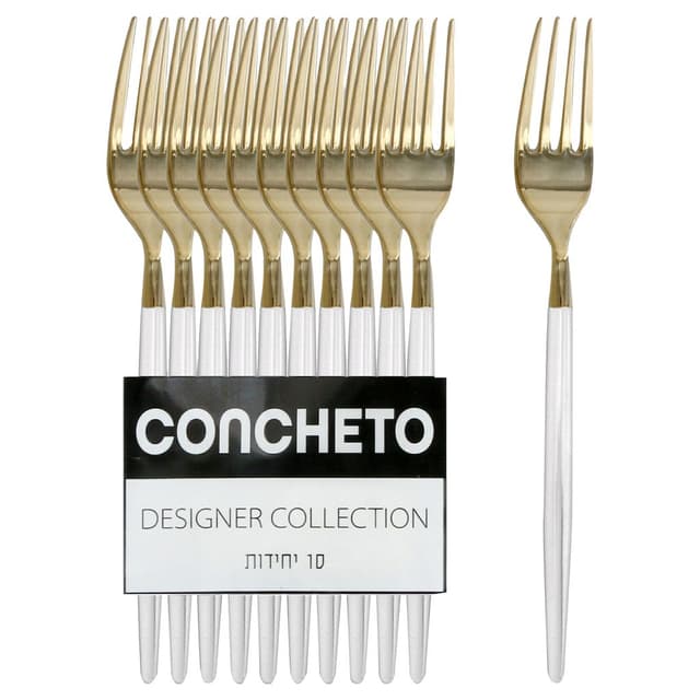 מזלג(10יח') לבן כסף