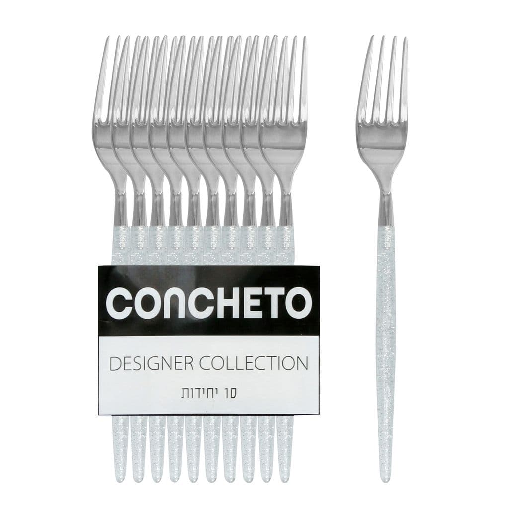 מזלג נצנץ כסף 10יח