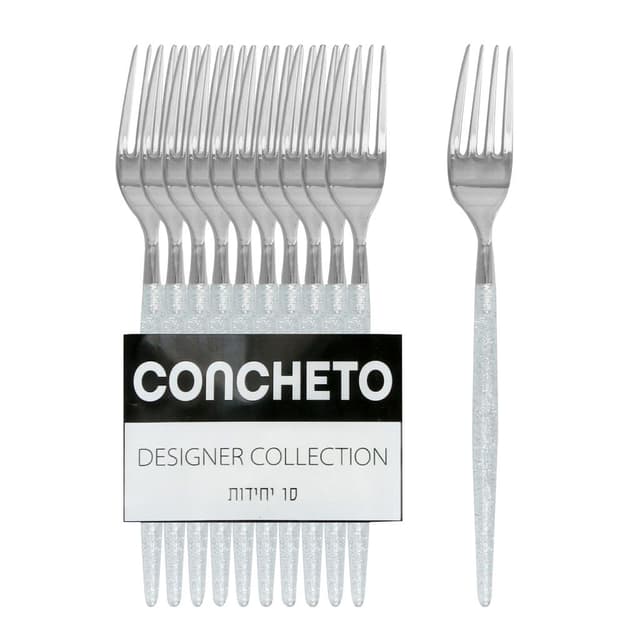 מזלג נצנץ כסף 10יח