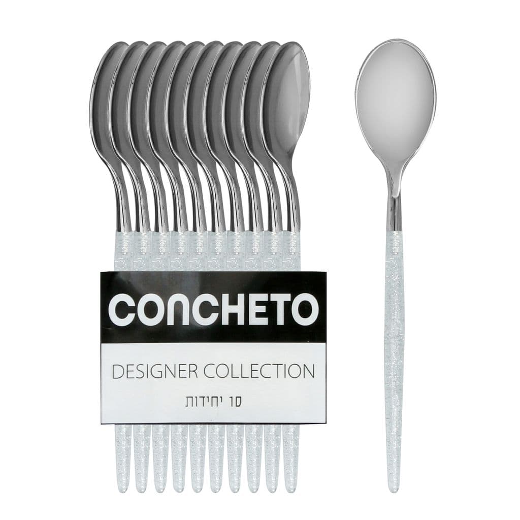 כף נצנץ כסף 10יח