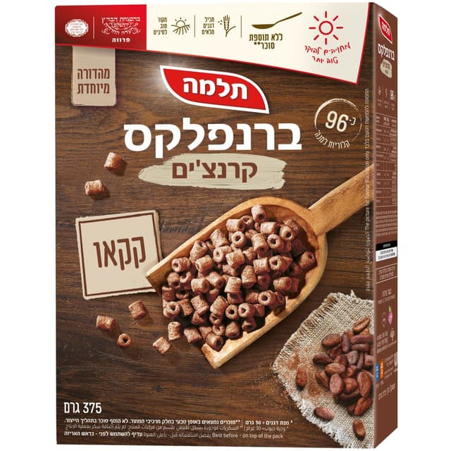 ברנפלקס קרנצ'ים קקאו375ג