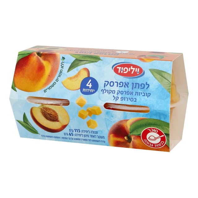 רביעיית לפתן אפרסק בסירופ קל