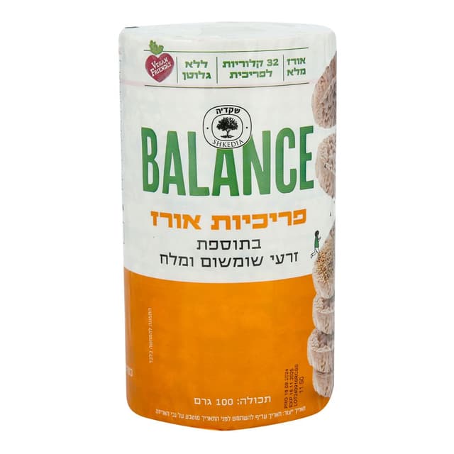 פריכיות אורז שומשום ומלח 100גר