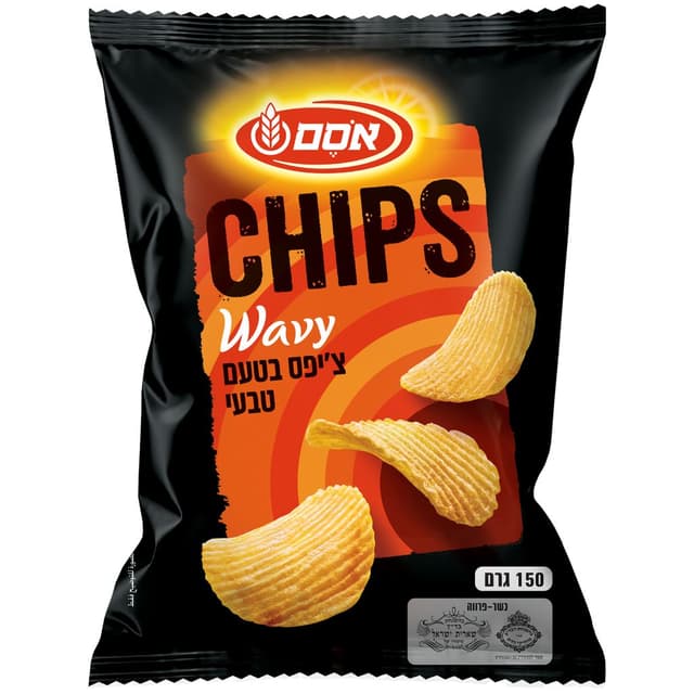 אסם ציפס גלי 150ג   