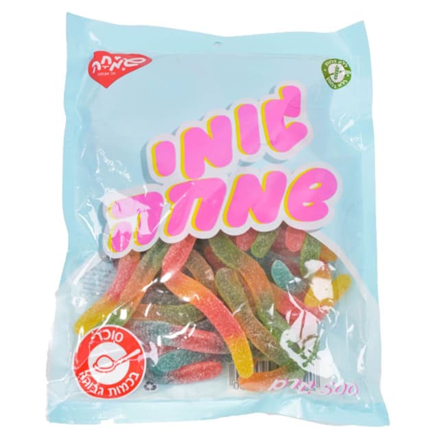 סוכריות גומי נחש סוכר חמוץ 500 גר