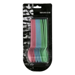 סט 12 כפיות פסטל