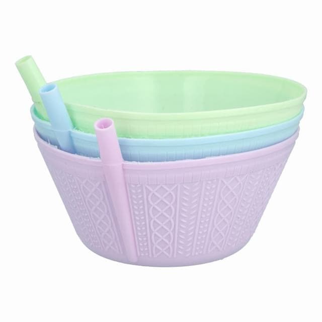 סט קערות קש פסטל