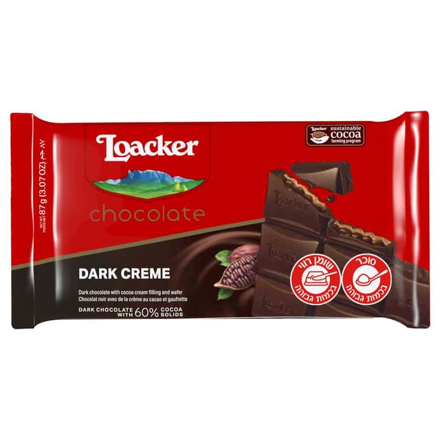שוקולד לואקר מריר 87 גרם
