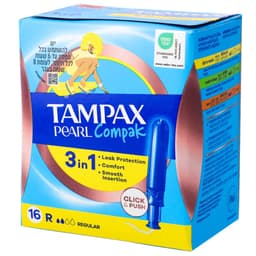 טמפקס קומפקט פרל רגולר 16 יח