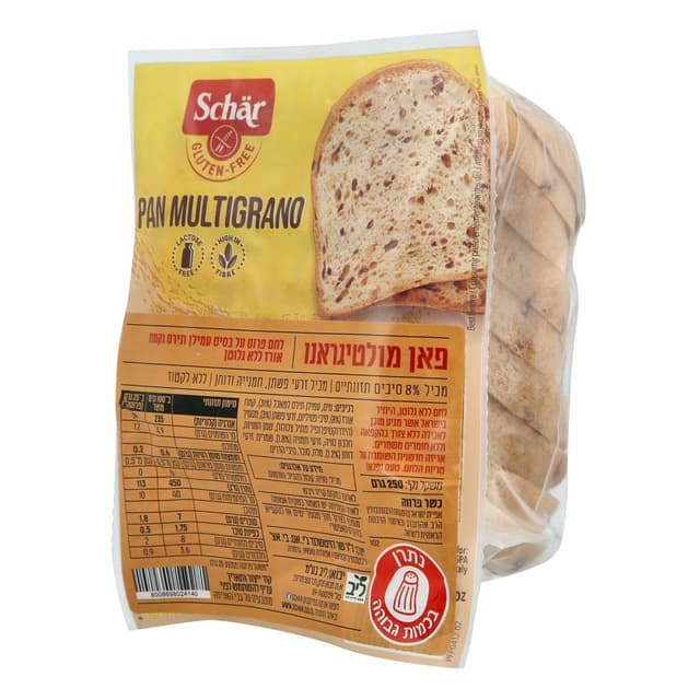 לחם ללא גלוטן פאן מולטי גראנו 250 גר