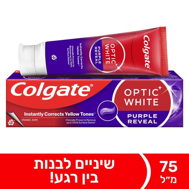 קולגייט  אופטיק וייט סגול חושף 75מייל