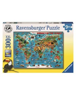 פאזל מפת עולם בעלי חיים (300 חלקים)