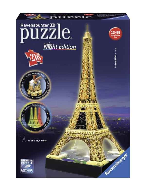 פאזל תלת מימד מגדל אייפל מואר - 216 חלקים