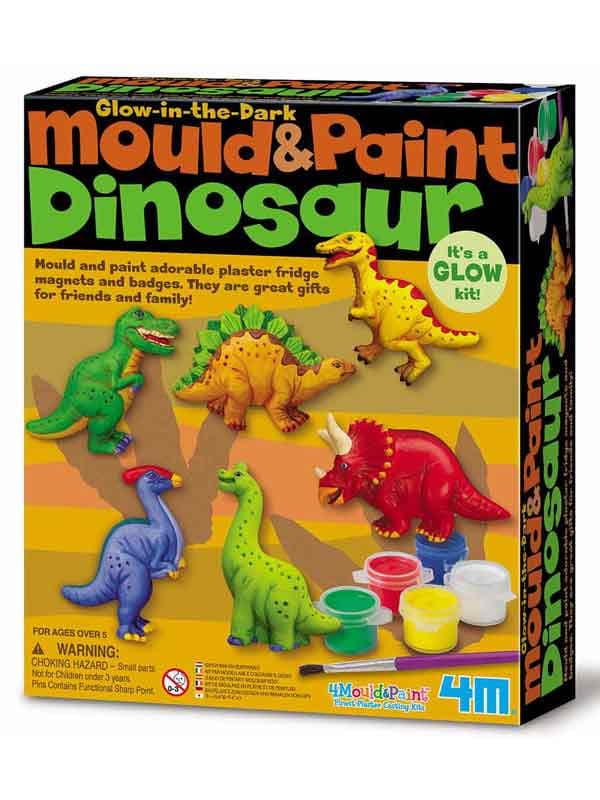 מגנטים גבס דינוזאורים זוהרים (4M)