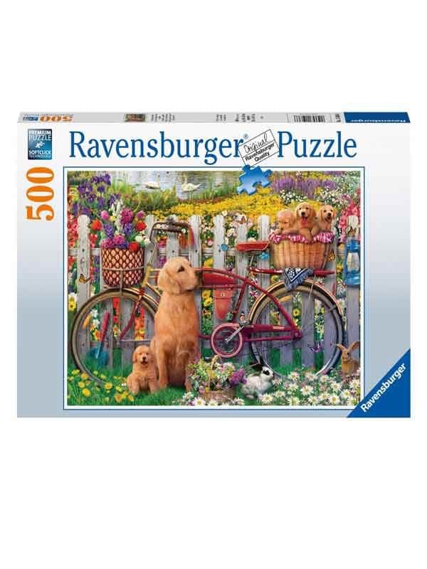 פאזל כלבלבים בגינה - 500 חלקים