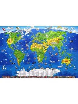 מפת עולם לילדים 60*90 בעברית