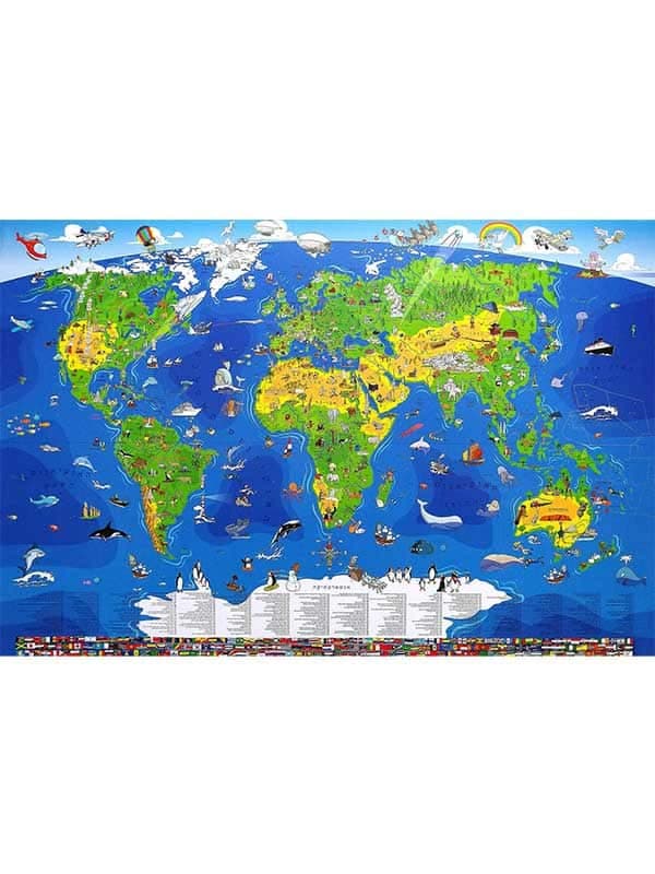 מפת עולם לילדים 60*90 בעברית