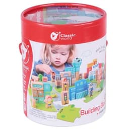 ערכת קוביות עיר מעץ - 120 חלקים (Foxmind Classic)