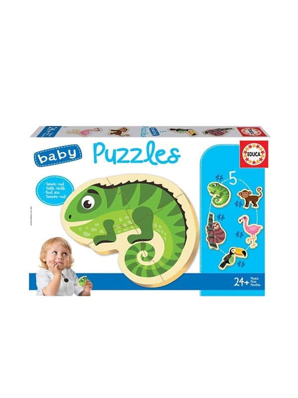 פאזל פעוטות - בעלי חיים טרופיים (5 פאזלים)