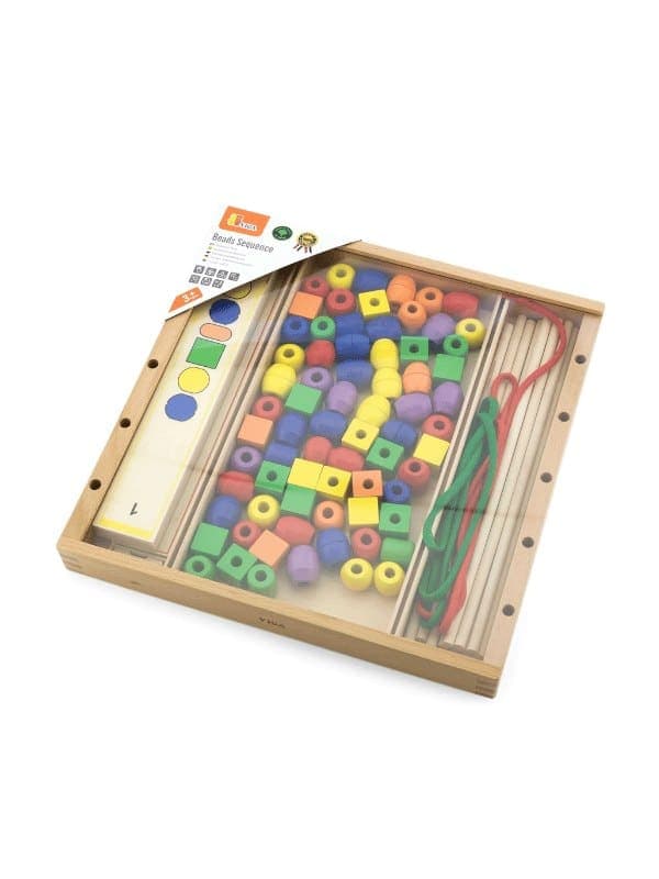 ויגה - השחלת חרוזים מעץ לפי דגם