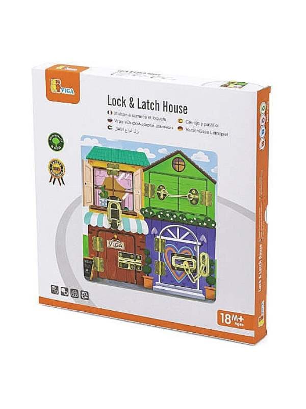 ויגה - לוח מנעולים מעץ