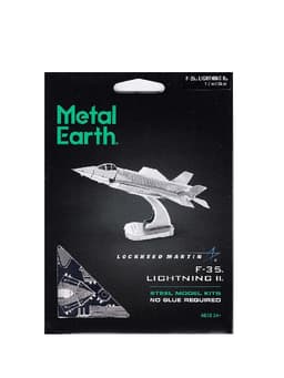 מטוס F35 - מודל הרכבה ממתכת (earth metal)