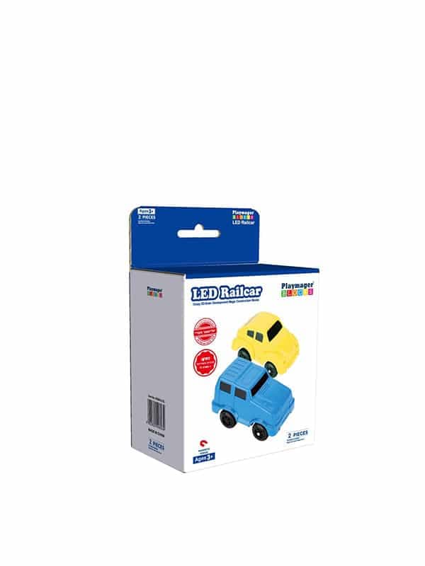 פליימאגר זוג מכוניות למסלול מקורי! עם תאורת לד