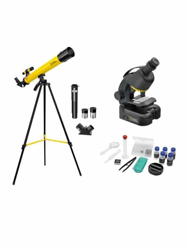 סט מיקרוסקופ 40x-640x וטלסקופ 45/600 הגדלה X100 - נשיונל ג'יאוגרפיק