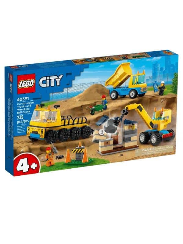 לגו סיטי 60391 - משאיות בנייה ומנוף כדור הריסה
