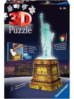 פאזל תלת מימד פסל החירות מואר - 108 חלקים