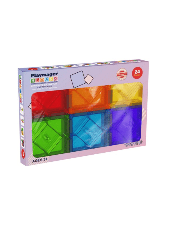 פליימאגר סט 24 ריבועים מגנטים - מקורי!