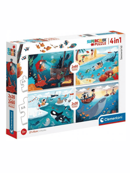 פאזל עולם הים 2x60 + 2x20