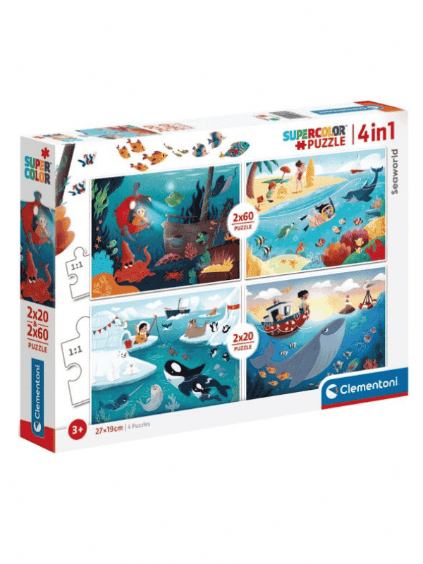 פאזל עולם הים 2x60 + 2x20