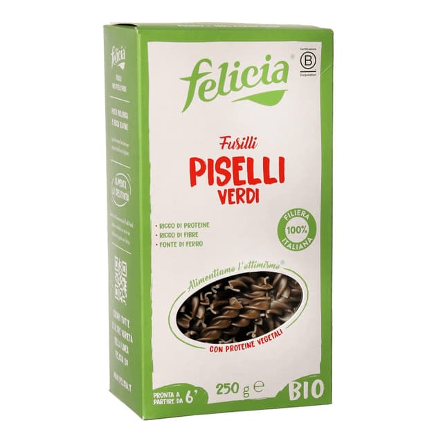 פליסיה פסטה פוזילי אפונה אורגני 250 גרם