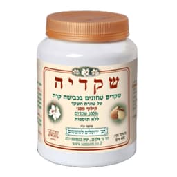 שקדיה - ממרח שקדים טחונים בכבישה קרה 400 גרם חברת ירושלים לשומשום