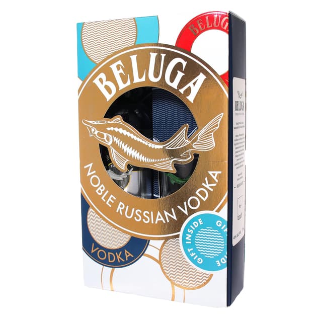 וודקה בלוגה ליטר במארז עם כוס