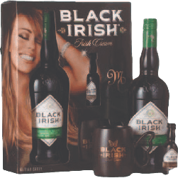 מארז ליקר בלאק אייריש רגיל + כוס + קרמל מלוח קטן