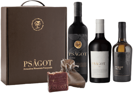 מארז יין פסגות קברנה וקינוח עם שמן זית 627