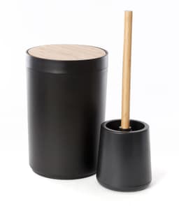 0206036 סט פח 5L ומברשת שירותים שחור מט 6P - HOM'S