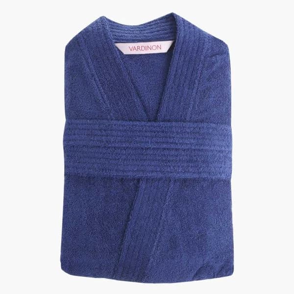 חלוק רחצה קלאסי Vardinon - 100% כותנה כחול כהה כותנה S-M - HOM'S