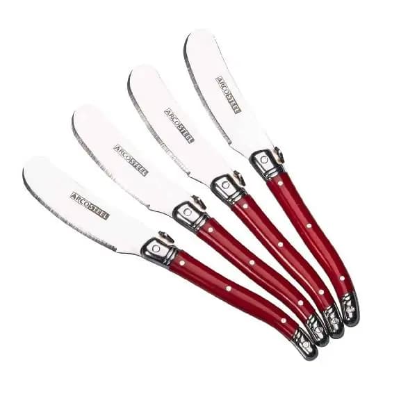 סט 4 סכיני מריחה אדום - ארקוסטיל - ARCOSTEEL - HOM'S
