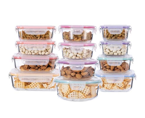 סט 12 כלי אחסון זכוכית GLASS CLOC מבית Food appeal - HOM'S