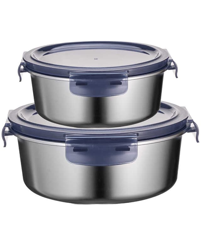 סט 2 קופסאות אחסון נירוסטה 700 מ"ל + 1500 מ"ל SS CLOC - HOM'S